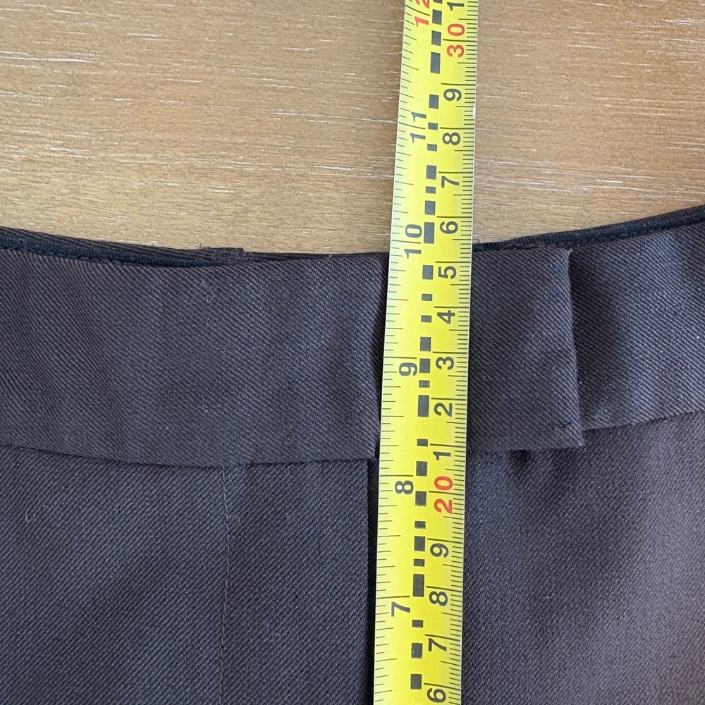 Women's 4 Petite Dress Pants Chocolate Brown Wool Blend Trousers - Picture 8 of 8